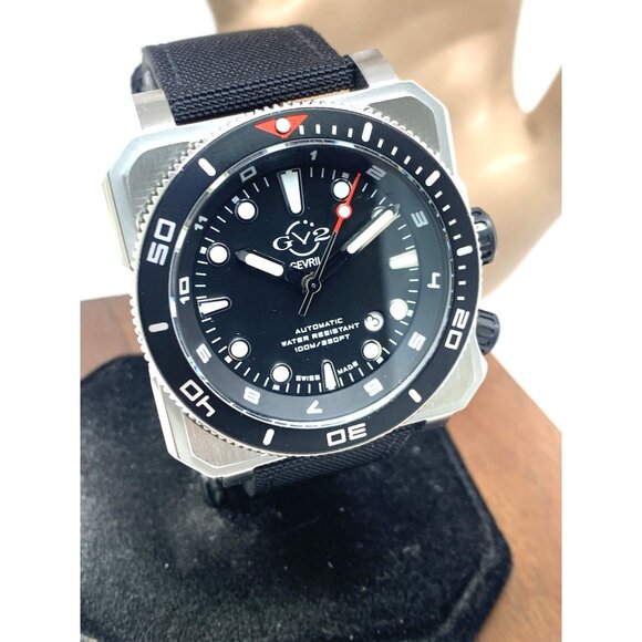 Gevril Men's Watch 4541 GV2 XO Submarine Swiss Automatic Black Dial Leather 44mm - Picture 13 of 14